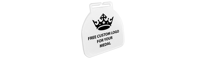 60MM MODERN CURVED BUDGET METAL PRINTED MEDAL - GOLD/ SILVER/ BRONZE/ BLACK/ WHITE